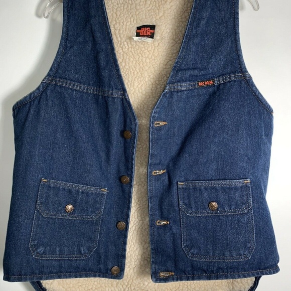 Vtg Big Ben Sherpa Lined Denim Vest Mens Medium - Picture 6 of 8